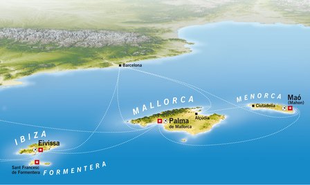 Die Balearengruppe: Ibiza, Menorca, Ibiza, Formentera